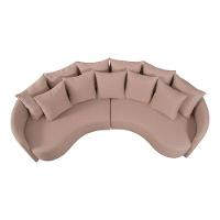 Sofá Tulip Orgânico 2,88m Em Linho Com Pés De Madeira Cor Cru 2320