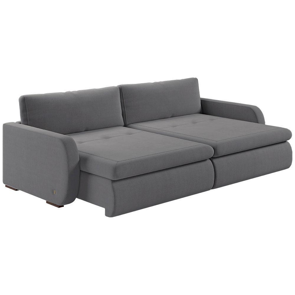 Sofá Retrátil E Reclinável Zinia 1,60m Linho Cor Cinza 2323 - 1