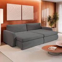 Sofá Retrátil E Reclinável Zinia 1,60m Linho Cor Cinza 2323 - 2