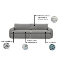 Sofá Retrátil E Reclinável Zinia 1,60m Linho Cor Cinza 2323 - 3