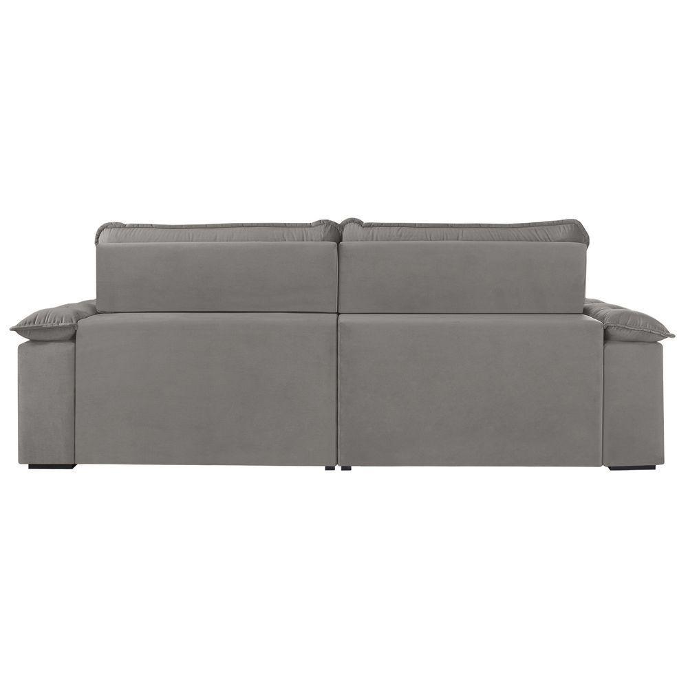 Sofá Retrátil E Reclinável Texas 2,94m Veludo Cor Cinza 2103 Usb Sem Kit Usb - 6