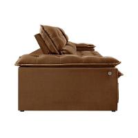 Sofá Retrátil E Reclinável Texas 2,54m Veludo Cor Marrom 2131 Usb Com Kit Usb - 5