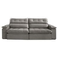 Sofá Retrátil E Reclinável Texas 2,34m Veludo Cor Cinza 2103 Usb Sem Kit Usb - 3