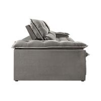 Sofá Retrátil E Reclinável Texas 2,34m Veludo Cor Cinza 2103 Usb Sem Kit Usb - 5