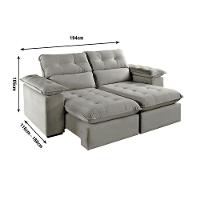 Sofá Retrátil E Reclinável Texas 1,94m Veludo Cor Marrom 2131 Usb Sem Kit Usb - 3