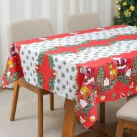 Toalha De Mesa Estampada Brilhare 1 Peça 1,45m X 1,45m 4 Lugares 100% Poliéster Tecido Oxford Natal - Estampa 1 Branco - 8