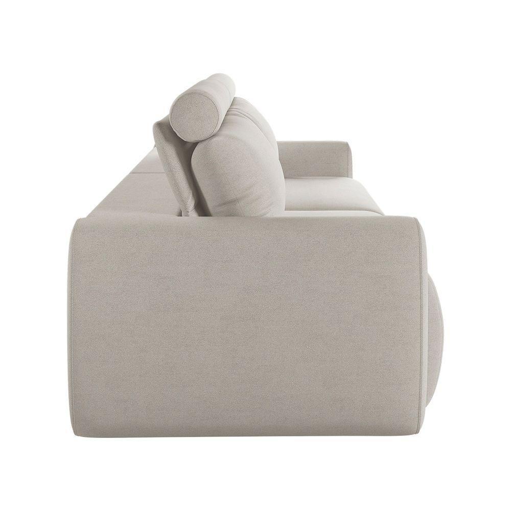 Sofá Retrátil E Reclinável Peony 2,20m Linho Cor Bege Claro 2372 - 7