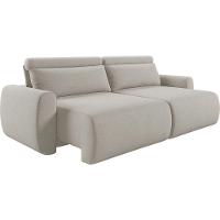 Sofá Retrátil E Reclinável Peony 2,20m Linho Cor Bege Claro 2372 - 1