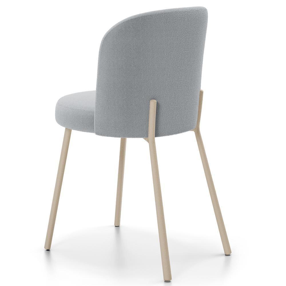 Kit 06 Cadeiras Para Sala De Jantar Cozinha Estofada Gavi Arena L02 Bouclê Cinza - Lyam Decor - 7