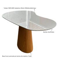 Mesa De Jantar Cone Orgânica Beca 140x90cm Madeira Freijó E Offwhite