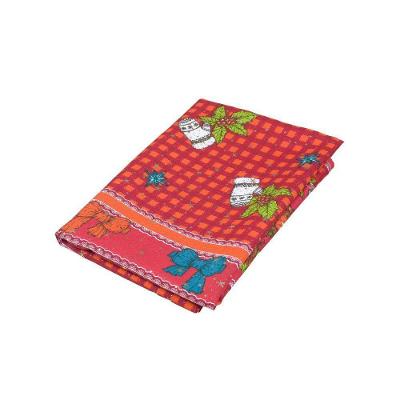Toalha De Mesa Estampada Brilhare 1 Peça 1,45m X 1,45m 4 Lugares 100% Poliéster Tecido Oxford Natal - Estampa 3 Vermelho