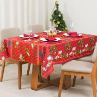 Toalha De Mesa Estampada Brilhare 1 Peça 1,45m X 1,45m 4 Lugares 100% Poliéster Tecido Oxford Natal - Estampa 3 Vermelho - 2