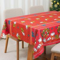 Toalha De Mesa Estampada Brilhare 1 Peça 1,45m X 1,45m 4 Lugares 100% Poliéster Tecido Oxford Natal - Estampa 3 Vermelho - 7