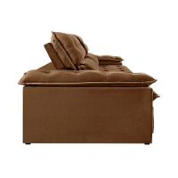 Sofá Retrátil E Reclinável Texas 2,34m Veludo Cor Marrom 2131 Usb Sem Kit Usb - 5