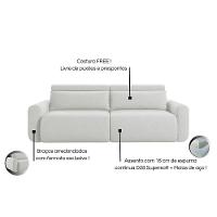 Sofá Retrátil E Reclinável Peony 1,80m Linho Cor Cinza Claro 2371 - 3