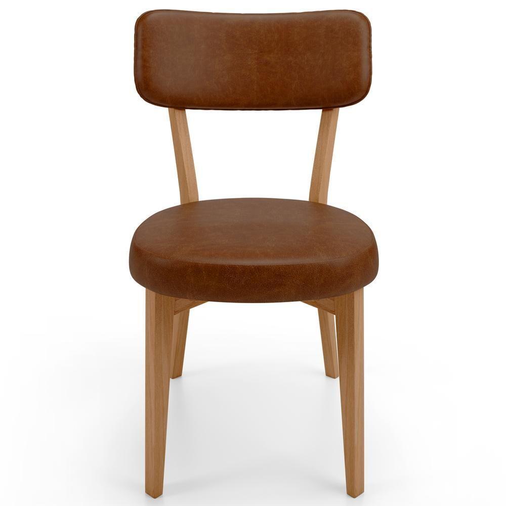 Kit 08 Cadeiras Decorativa Estofada Sala De Jantar Base Madeira Roy L02 Couríssimo Marrom - Lyam - 3