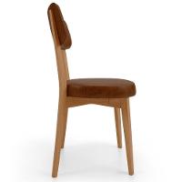 Kit 08 Cadeiras Decorativa Estofada Sala De Jantar Base Madeira Roy L02 Couríssimo Marrom - Lyam - 6