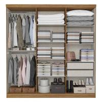 Guarda Roupa Casal Presence Glass 6 Portas Almendra Off White Acetinado E Multiuso Space Almendra - Thb - 3