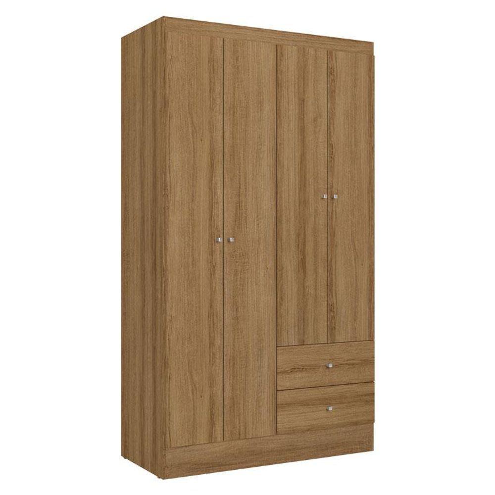 Guarda Roupa Solteiro Astro 4 Portas Almendra Acetinado E Multiuso Space Almendra - Thb - 1