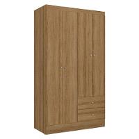 Guarda Roupa Solteiro Astro 4 Portas Almendra Acetinado E Multiuso Space Almendra - Thb - 1