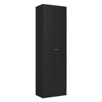 Guarda Roupa Solteiro City 2 Portas Preto Acetinado E Multiuso Space Preto - Thb - 5