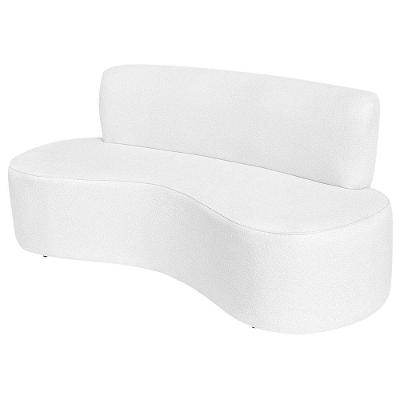 Sofá Curvo 3 Lugares Amsterdã 160cm Suede Cor Branco