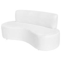 Sofá Curvo 3 Lugares Amsterdã 160cm Suede Cor Branco - 1