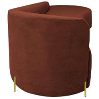 Divã Recamier Orgânico França 220cm Lado Dir Pés Metal Dourado Bouclé Cor Terracota - 5