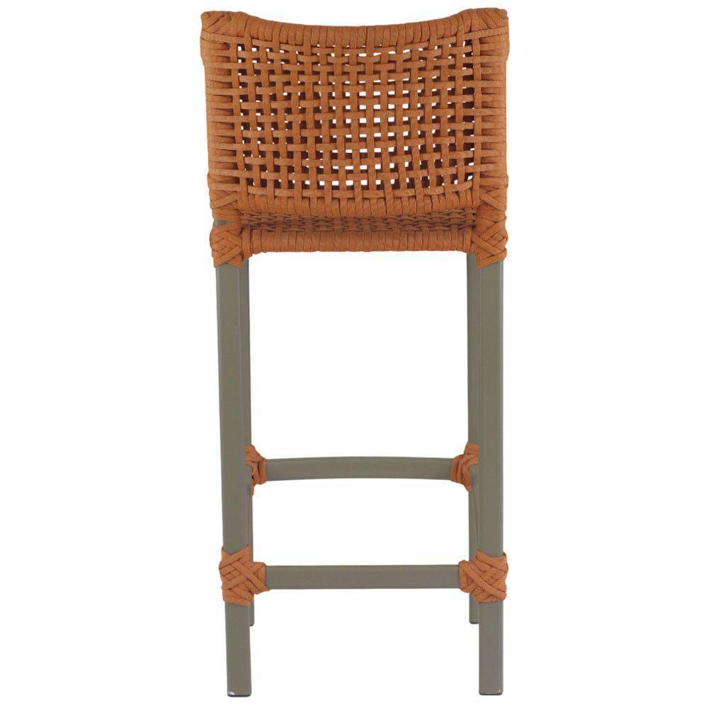 4 Banquetas Haiti Corda Náutica Alumínio Trama Original Terra Cota - 3