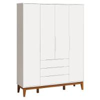 Quarto De Bebê Classic Elfe Branco Acetinado Amadeirado - Reller