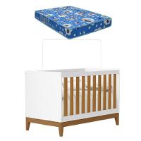 Berço Americano Flip Branco Acetinado Savana Com Colchão Ortobom - Reller - 1