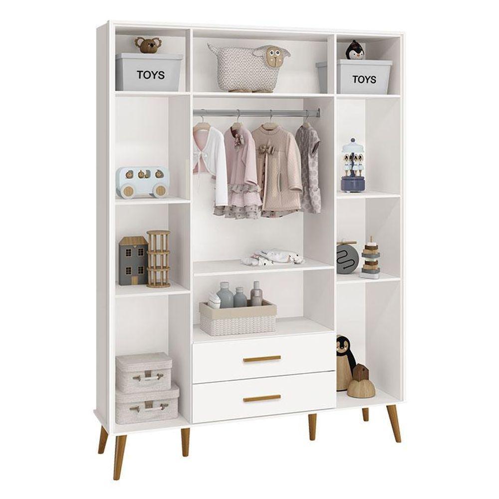 Quarto De Bebê Isis 4 Portas Com Gaveteiro Branco Acetinado Com Colchão Ortobom - Reller - 8