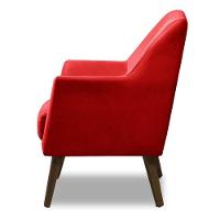 Poltrona Decorativa Retrô Recepção Magali Veludo Vermelho Lansofbr