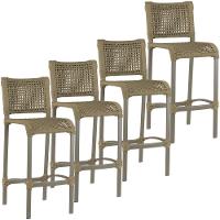 4 Banquetas Haiti Corda Náutica Alumínio Trama Original Rami - 1