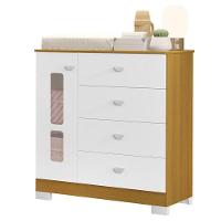 Berço Americano E Cômoda Infantil Katatau Branco Acetinado Savana Com Colchão Ortobom - Reller - 3