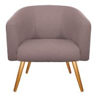 Poltrona Luiza Pés Palito Mel Linho Bege - Amarena Móveis Rosê Desenho Do Tecido Linho - 3