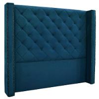 Cabeceira Estofada Egito Spz 160cm Casal Veludo - Amarena Móveis Azulmarinho-2233 - 1