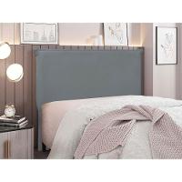 Cabeceira Estofada Nápoles 140cm Casal Veludo Cinza - 2