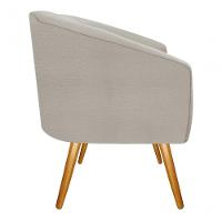 Poltrona Luiza Pés Palito Mel Linho Bege - Amarena Móveis Creme Desenho Do Tecido Linho - 2