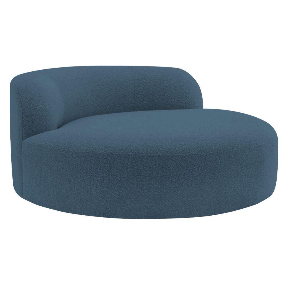 Poltrona Orgânica Chaise Rússia Linho - Doce Sonho Móveis Azul Royal - 1