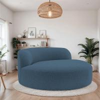 Poltrona Orgânica Chaise Rússia Linho - Doce Sonho Móveis Azul Royal - 3