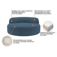 Poltrona Orgânica Chaise Rússia Linho - Doce Sonho Móveis Azul Royal - 5