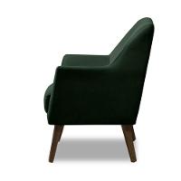 Poltrona Decorativa Sala De Jantar Magali Lisa Veludo Verde Folha Lansofbr