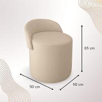 Puff Encosto Confortável Sala Estilo Moderno Redondo Suede rose - 3