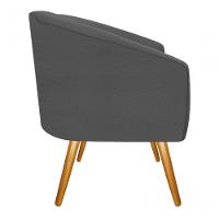 Poltrona Luiza Pés Palito Mel Linho Bege - Amarena Móveis Cinza Desenho Do Tecido Linho