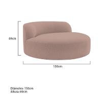 Poltrona Orgânica Chaise Rússia Linho - Doce Sonho Móveis Rosê - 2