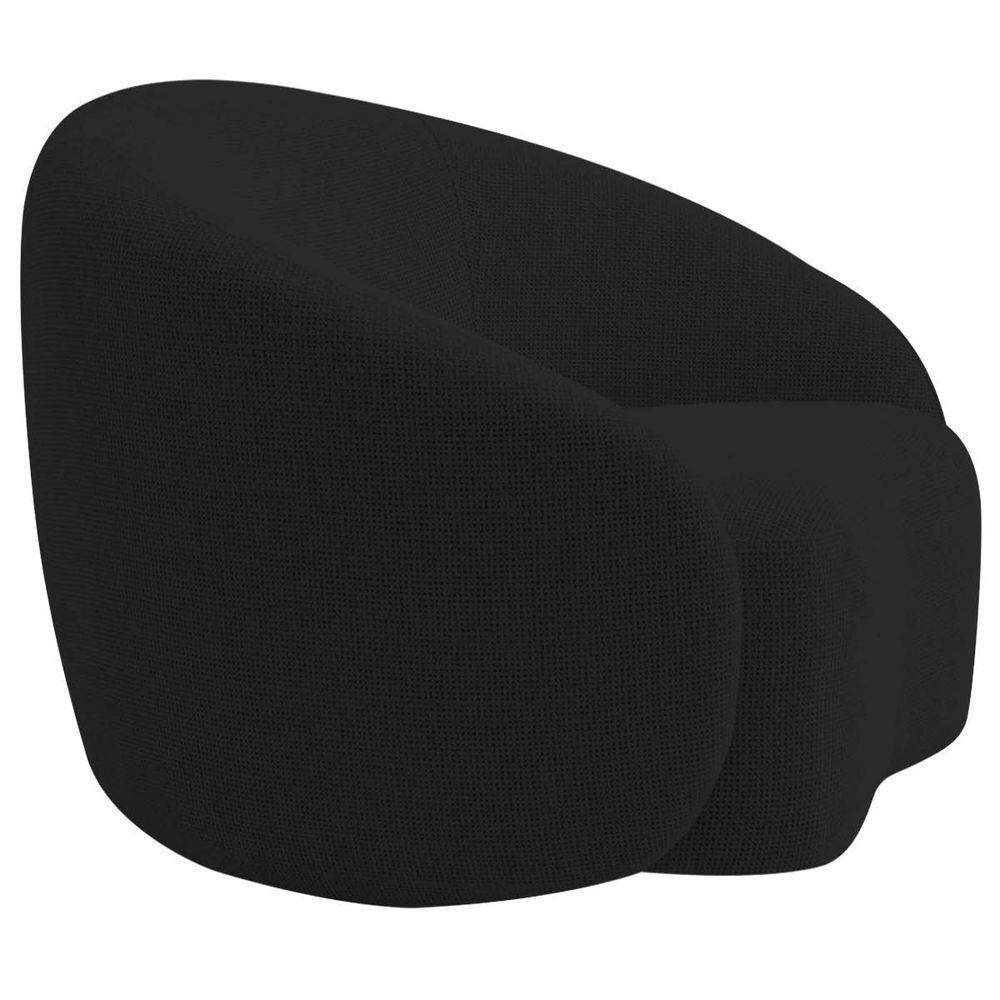 Poltrona Orgânica Luxo Recepção Amore Bouclé Preto - 7