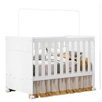 Berço Americano E Cômoda Infantil Katatau Branco Acetinado Com Colchão Ortobom - Reller - 2