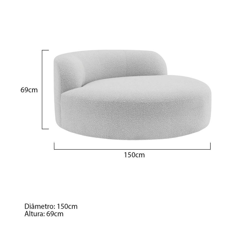 Poltrona Orgânica Chaise Rússia Linho - Doce Sonho Móveis Cinza Claro - 7