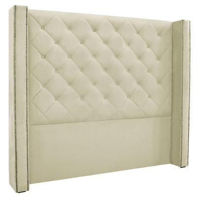 Cabeceira Estofada Egito Spz 160cm Casal Veludo - Amarena Móveis Bege-2221